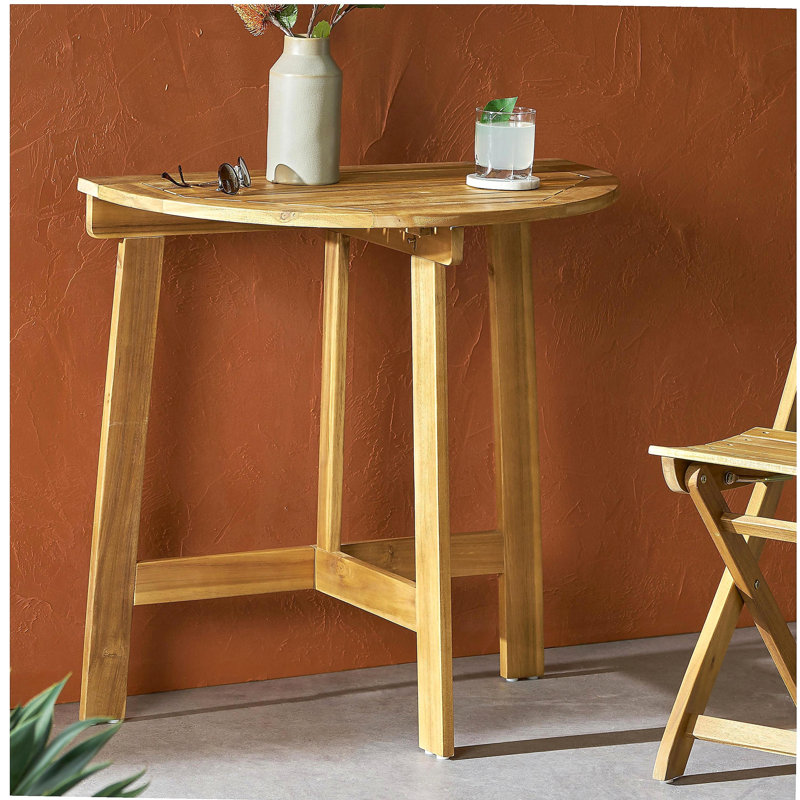 Table bistro pliante d'extérieur en bois d'acacia, Brun