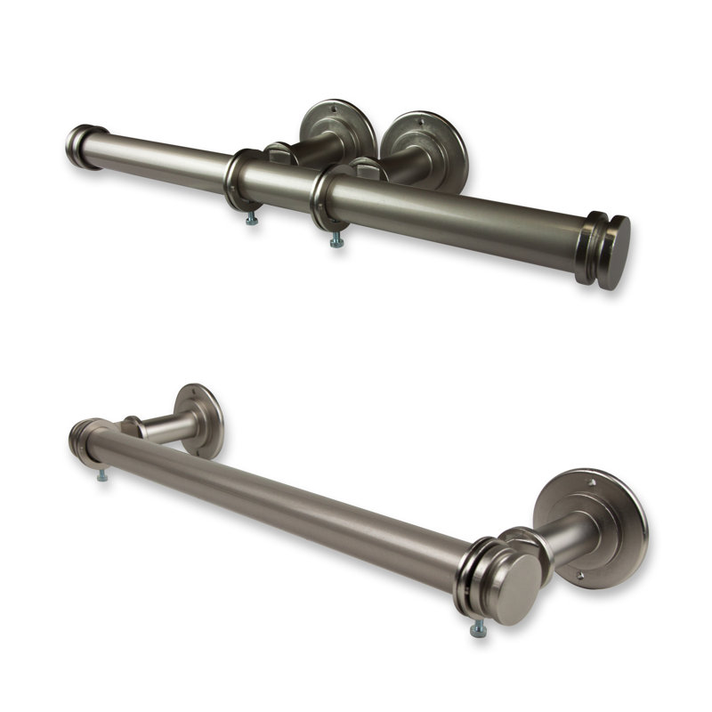 Porte-papier hygiénique à fixation murale double, Nickel satiné
