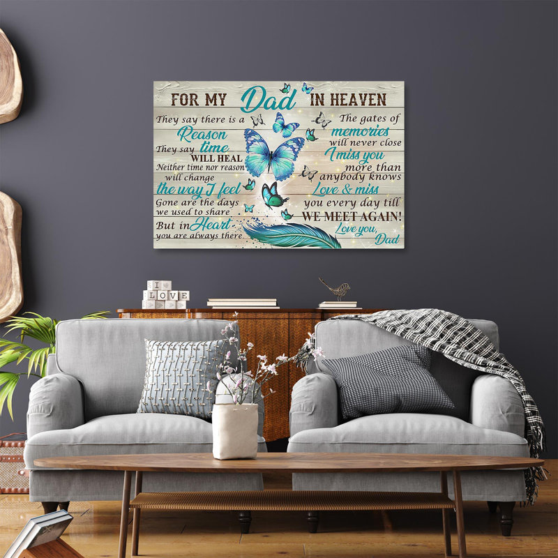 «For My Dad In Heaven qu'ils ont dit qu'il y a une raison», impression sur toile tendue, L 20 po x H 16 po