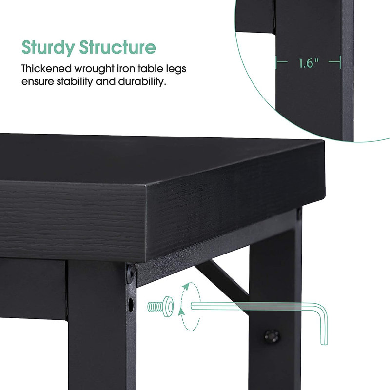 Bernard L-Shape Writing Corner Desk, Computer Desk, Black