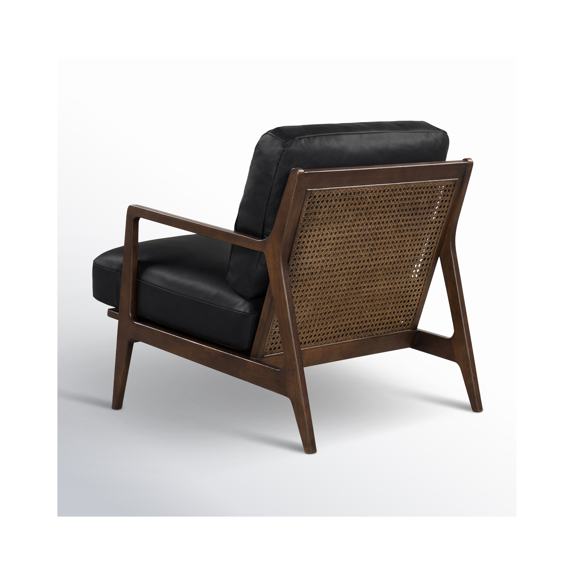 Carmelo Genuine Leather Accent Chair, Black Genuine Leather