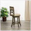 24 Inch Counter Height X-Back Swivel Stool With French Grey Leather, Weathered Grey Finish For Comfort And Style