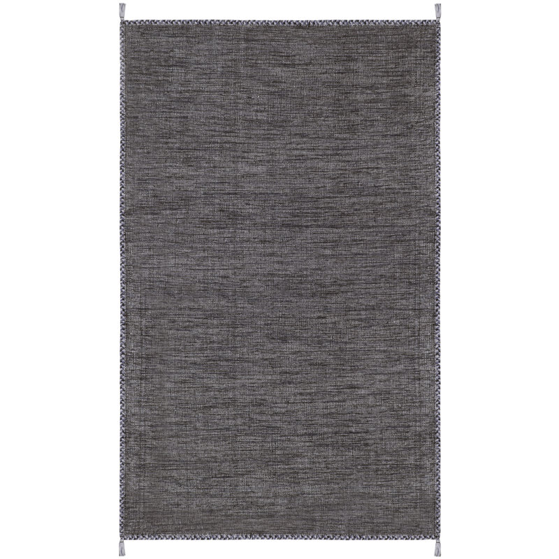 Amaral Hand Woven Cotton Solid Color Rug, Rectangle 5' x 8'