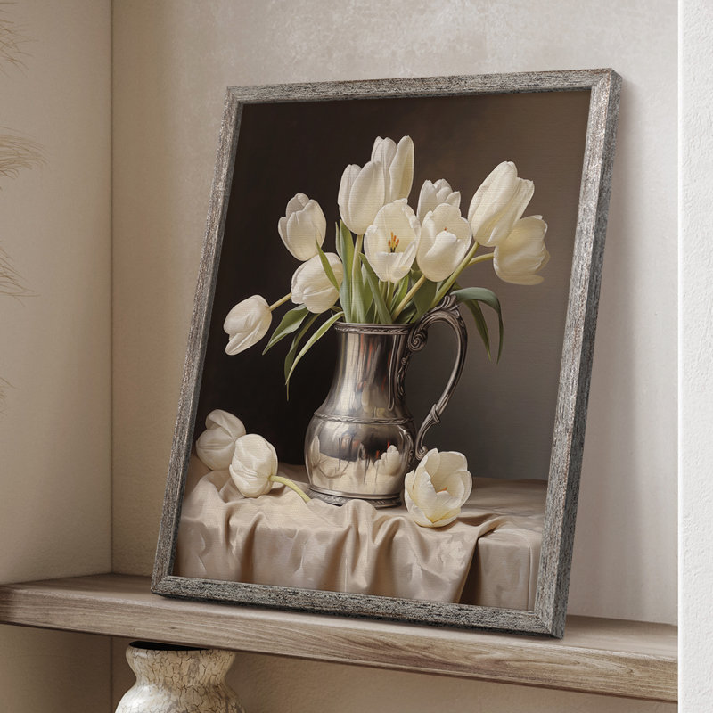 Reproduction encadrée FLORAL Series DCCXCVI - bois massif, H 30 po x l 24 po