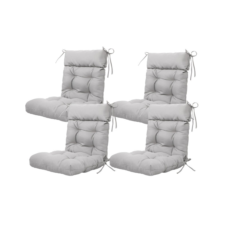 Coussin de dossier de chaise de salle à manger d'extérieur / d'intérieur 3,5 po, Polyester gris / mélange de polyester