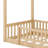 Wooden House Bed Frame with Decorative Fence-129063708