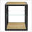 Space-Saving Industrial Coffee Table with Tempered Glass & Wood MDF, Easy-Clean for Living Room/Bedroom-813588307