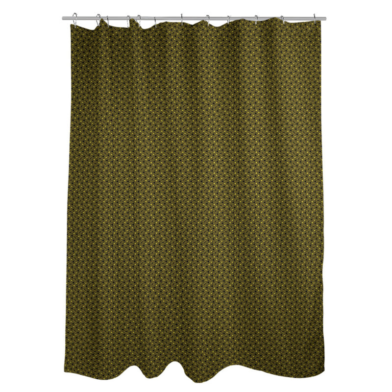 Rideau simple en treillis hexagonal classique, Jaune / Noir