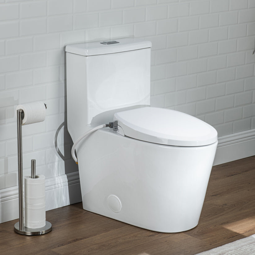 Non-electric Bidet Toilet Combo, Comfortable Chair Height Toilet, 0.9/1.28 GPF Powerful Dual Flush and MAP 1000g (Power Free) Casta Diva