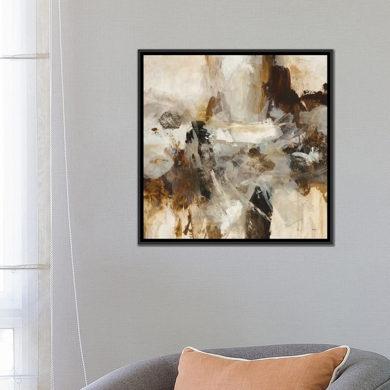 «Effervescence», reproduction sur toile, H 18 po x l 18 po x P 1,5 po, Toile avec cadre noir, Pas de tapis