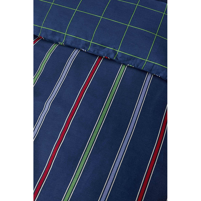 Nautica Ray 100% Turkish Cotton Down Duvet Cover Set, Navy Blue Multi, King