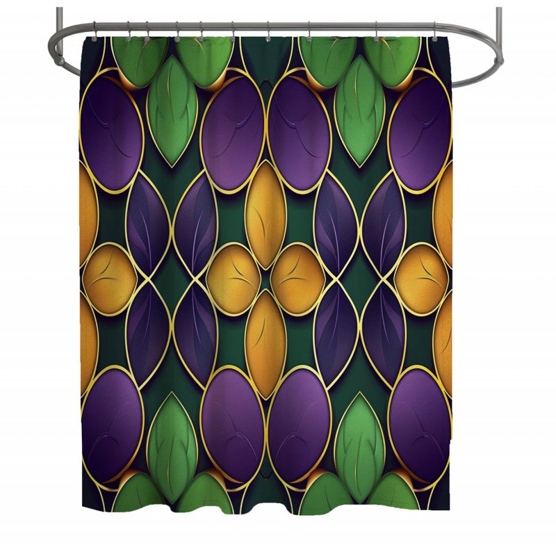 Veigar Geometric Shower Curtain, 73" H x 70" W