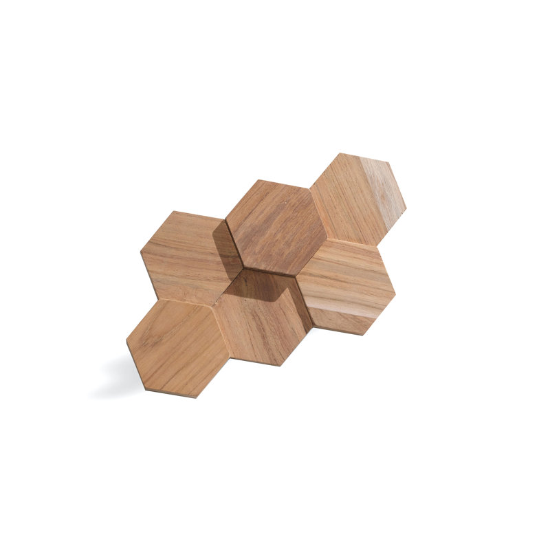 UltraWood Teak Hexagon Natural Jointless Wall Paneling