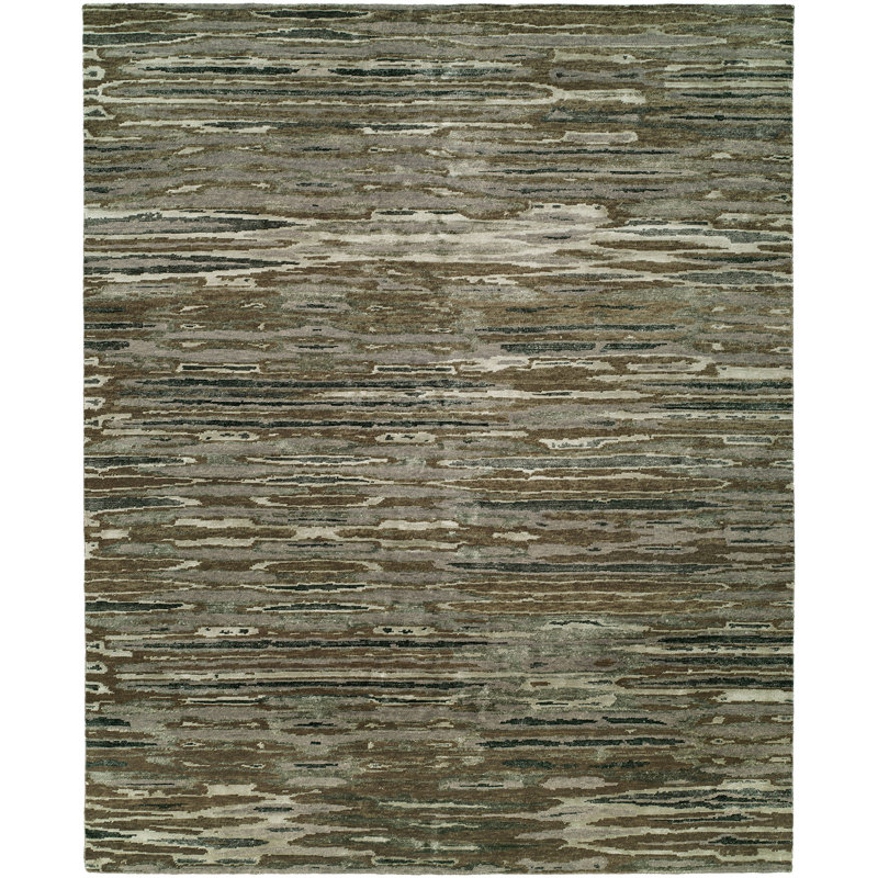 Abstract Area Rug in Brown, Rectangle 2' x 3'