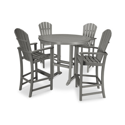 POLYWOOD Palm Coast 5-Piece Round Bar Set