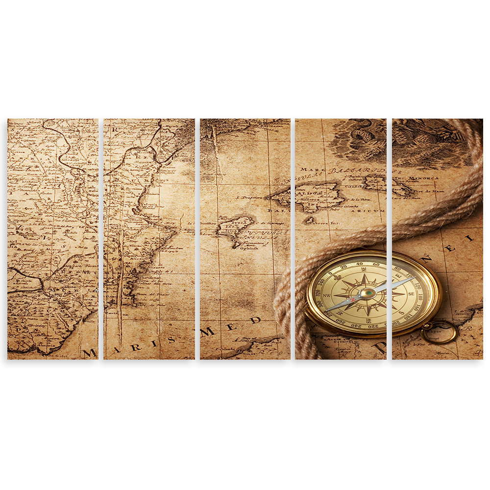 Leinwandbild Old World Map Retro