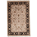 Hand-Knotted High-Quality Camel and Black Area Rug