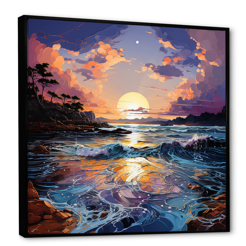 «Storms Charm», impression liquide, H 36 po x l 36 po x P 1,5 po, Cadre flottant noir