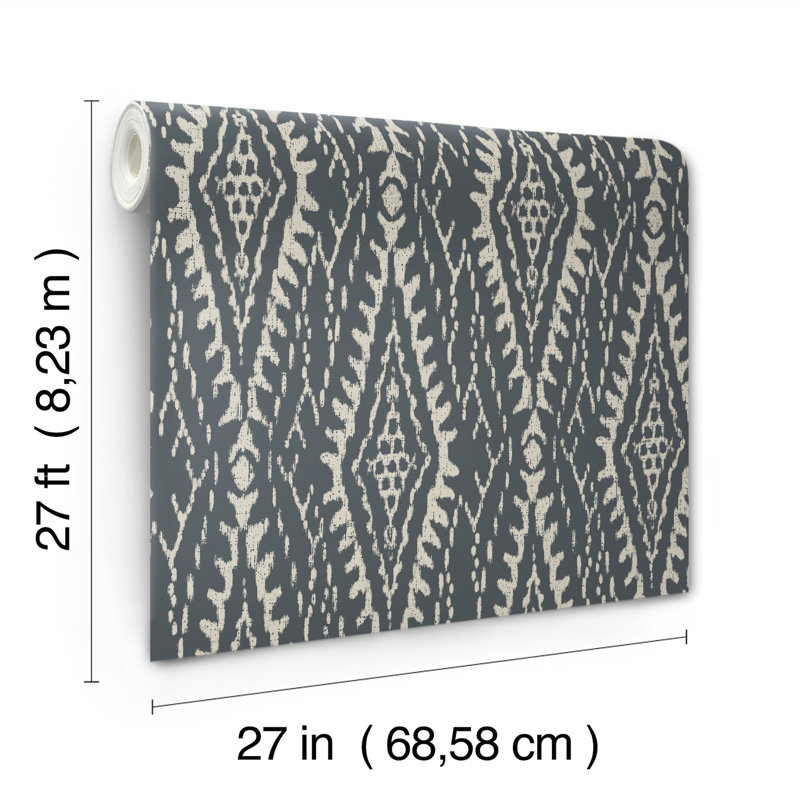 Rousseau Geometric Wallpaper Roll, Charcoal
