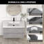 Meuble-lavabo mural 36 po avec lavabo, meuble-lavabo flottant avec lavabo intégré en résine blanche, pré-assemblé-1112014357