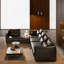 Canapé d'angle en L extra long, de style moderne, en similicuir, avec assise profonde et pieds en acier inoxydable