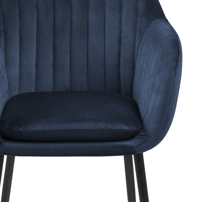Saster 101.6 cm H Tufted Velvet Armchair, Navy Blue