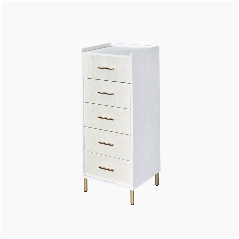 Armoire à bijoux Charvic, Blanc / Doré