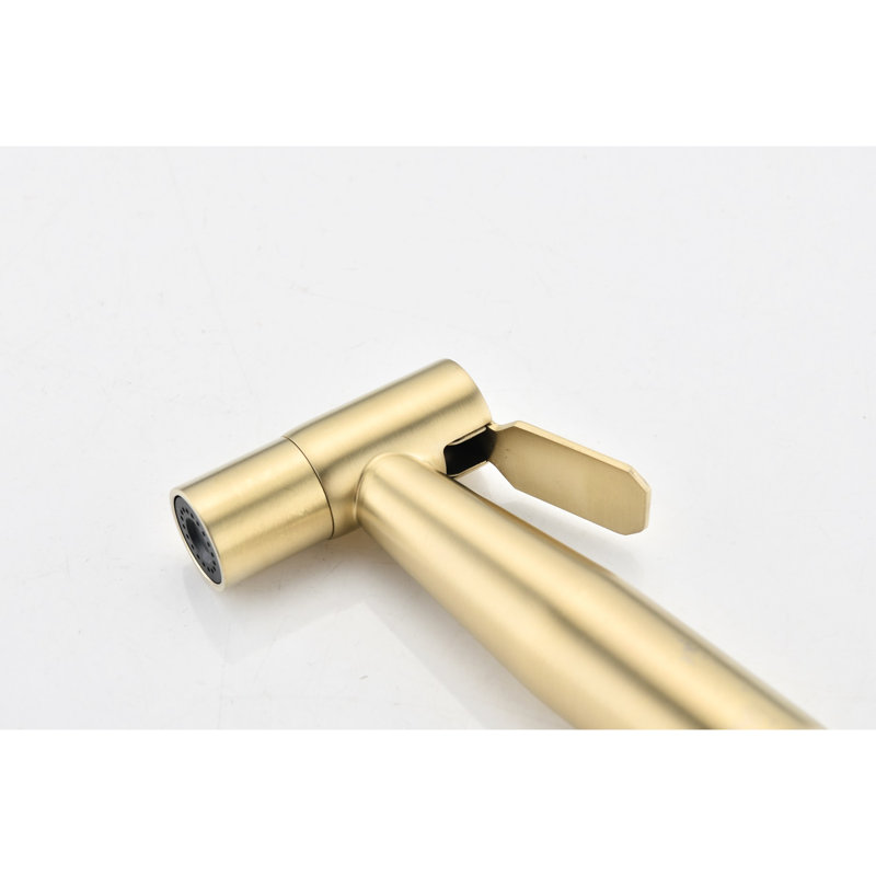 Brushed Gold Metal Bidet - Handheld Toilet Hygiene Kit, Adjustable Spray Power, Corrosion Material Metal, Care Jet Intensity, Rust And Corrosion Protected