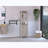 59.3H" Linen Single Door Cabinet, Two Interior Shelves, Two Open Shelves-106770188