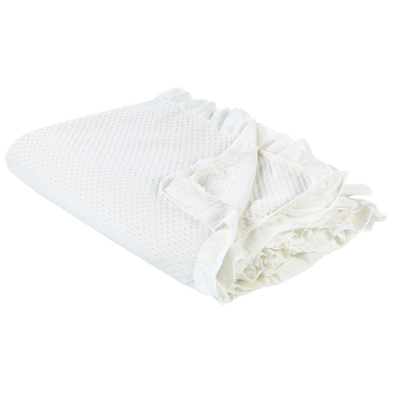 HATTON Cotton Solid Colour Bedspread, 220 x 240 cm Bedspread, White