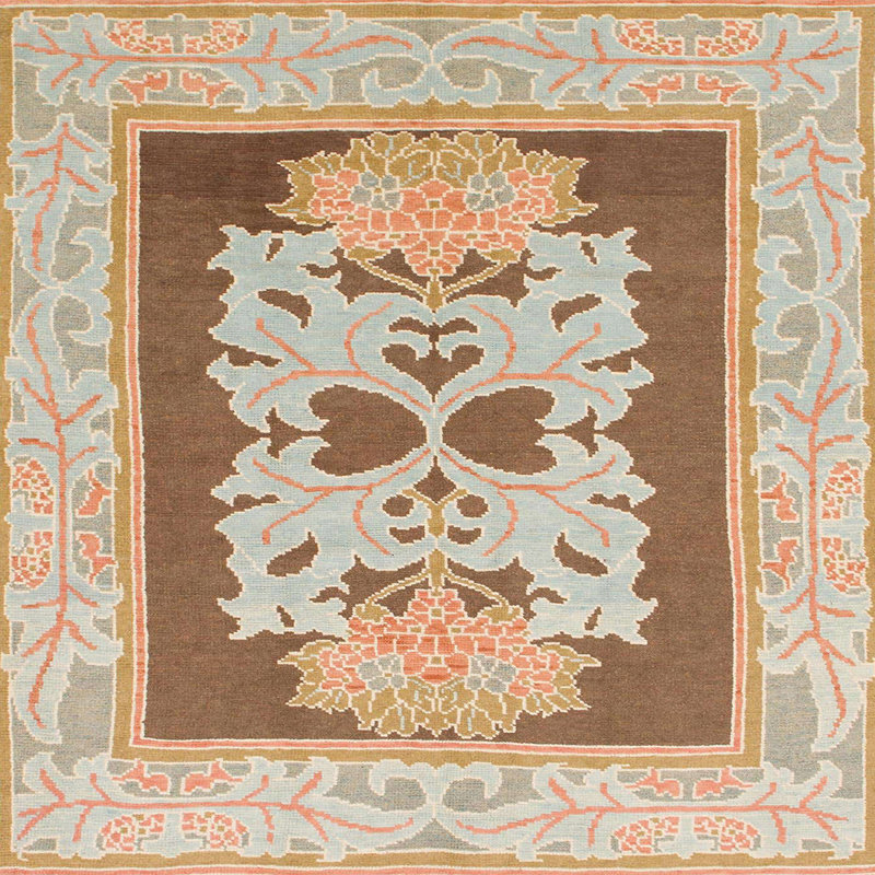 Tapis abstrait moderne 1207, Carré 4 pi