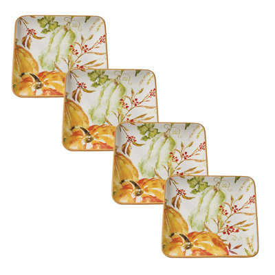  Ensemble de 4 assiettes à salade d'automne Fall Festival