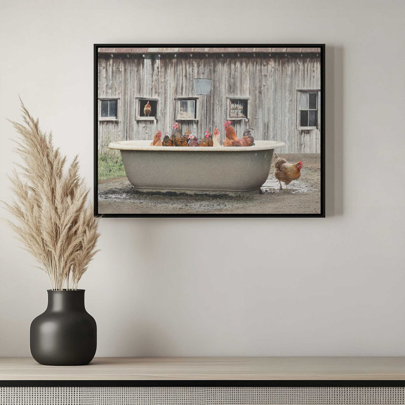«Country Bathaign» par Lori Deiter, reproduction d'art, 48 W x 36 H, Brown, Framed Canvas