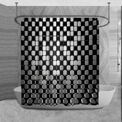 Rideau de douche à carreaux Adebay