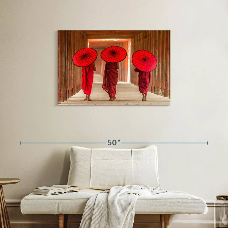 Adella Three Buddhist Monks, 24" H x 36" W