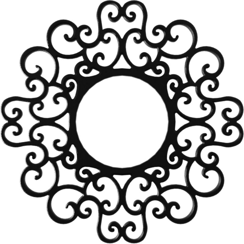 Médaillon de plafond perforé en PVC de qualité architecturale 18 "x P 7/8" x P 1/2 "Reims, noir, H 18 po x l 18 po x P 0,5 po