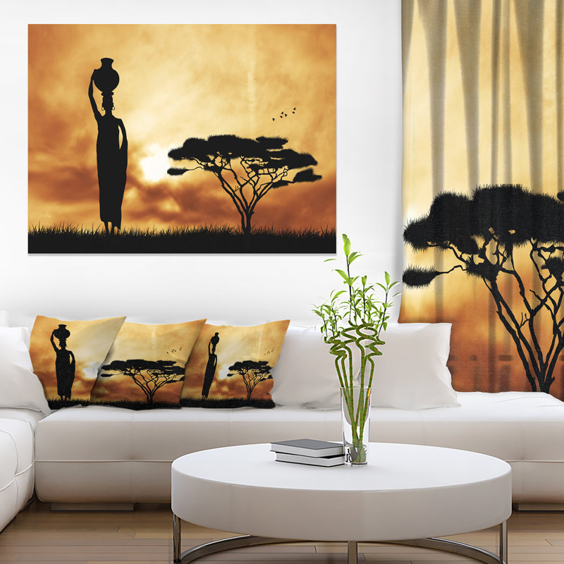 Paysage, arbre africain solitaire, photographie sur toile - arbre solitaire, H 12 po x l 20 po x P 1 po, Toile tendue