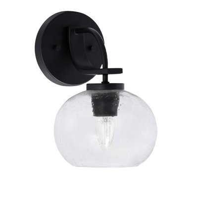 Cavella Wall Sconce Shown In Matte Black Finish With 7" Glass