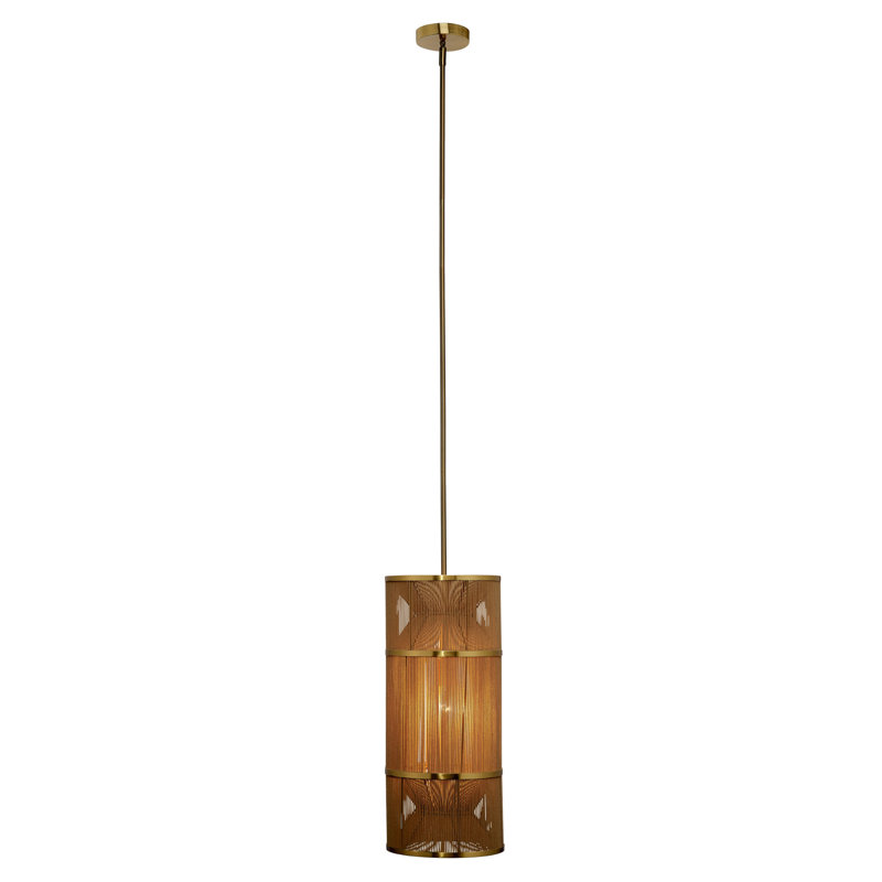 Congruent 1-Light Iron and Cotton Pendant