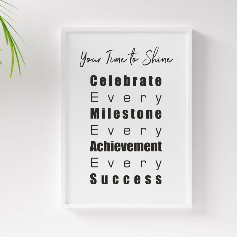 Time To Shine Positive Quote - Print on Plastic / Acrylic