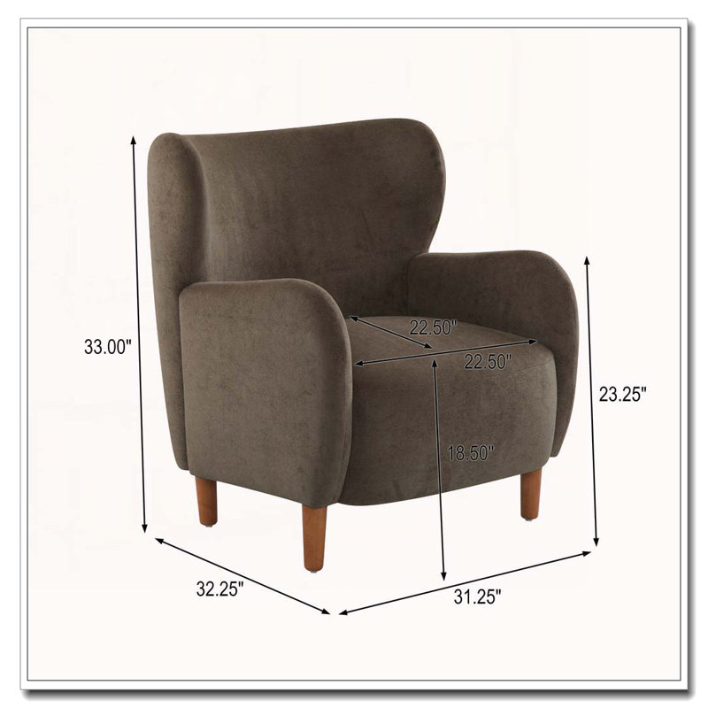 Fauteuil club à oreilles en velours