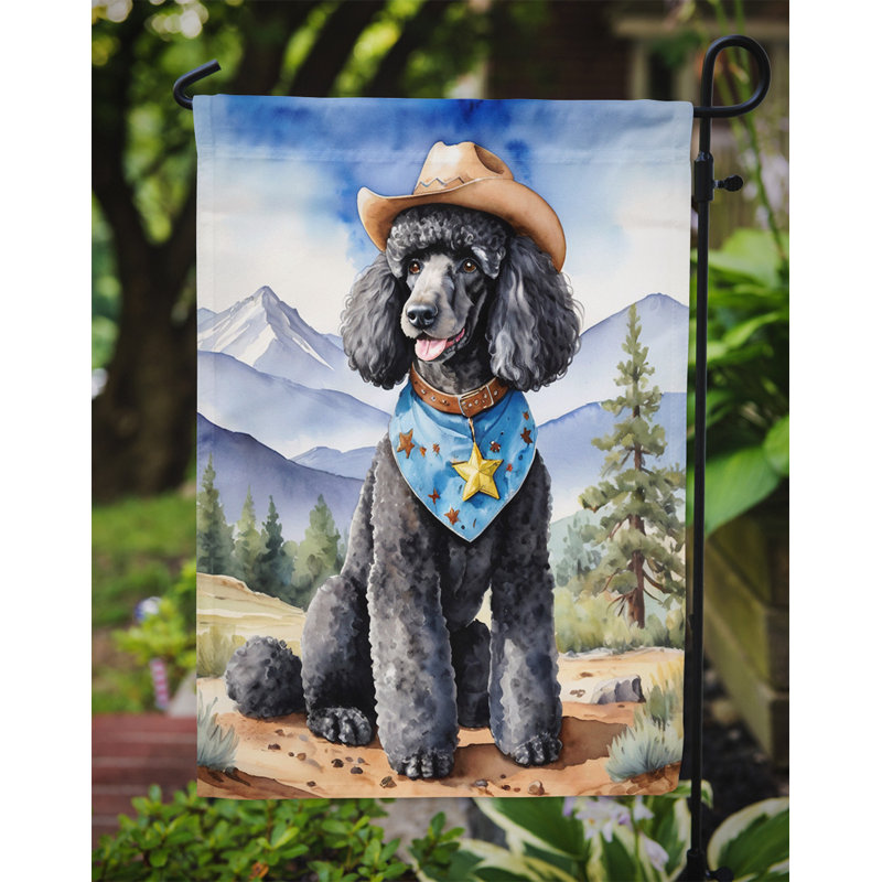 Drapeau Cowboy Welcome Garden, Caniche bleu / noir