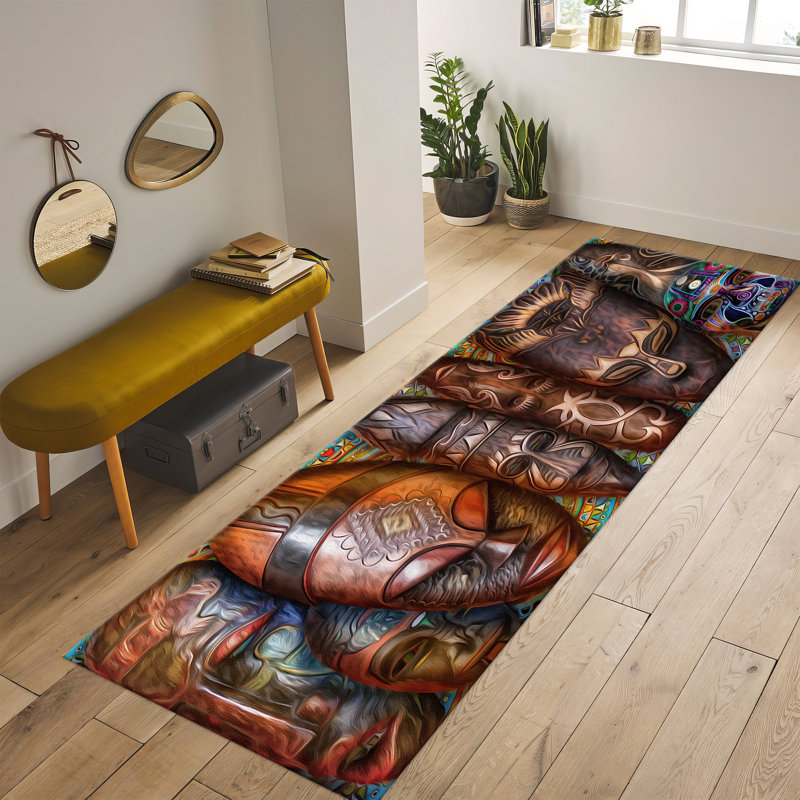 Modern Print Soft Pile Rug Featuring Vibrant Abstract Design Perfect for Adding a Pop of Color to Any Living Space