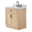 Meuble-lavabo simple en bois massif 30 po avec plateau en marbre de Carrare 1,5 po Tidworth-1010499896-1028089730