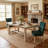 18.9'' Seat Height Mid Century Modern Dining Chairs With Solid Wood Legs, Upholstered Armless Dining Room Chair Side Chair For Kitchen Bedroom Reading Nook, Green Suede Velvet-1834408877