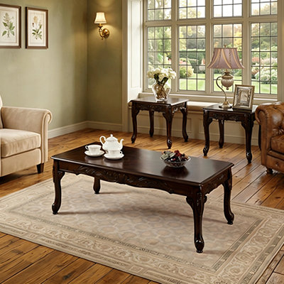 Traditional Coffee Table Set Of 3 Living Room Coffee Table Set Center Table End Table