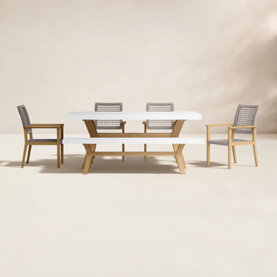 Fleur 74" Eucalyptus Patio Dining Set