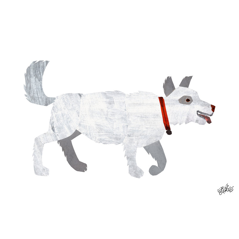 White Dog by Eric Carle - Painting on Canvas, 41cm H x 61cm W