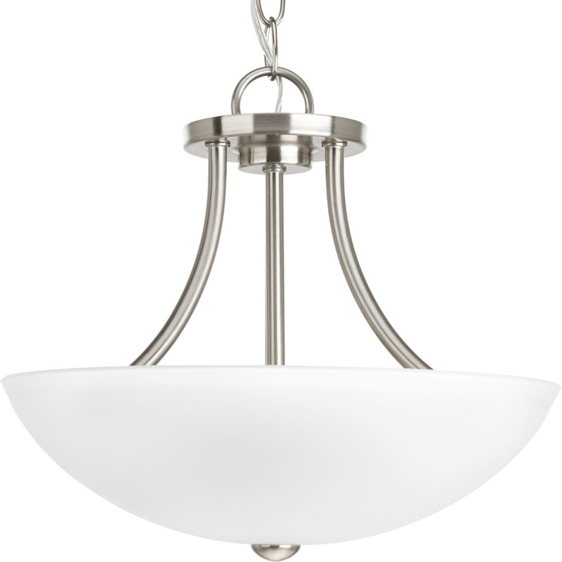 Plafonnier semi-encastré 2 lumières 12,875 po Carilynn, Nickel brossé