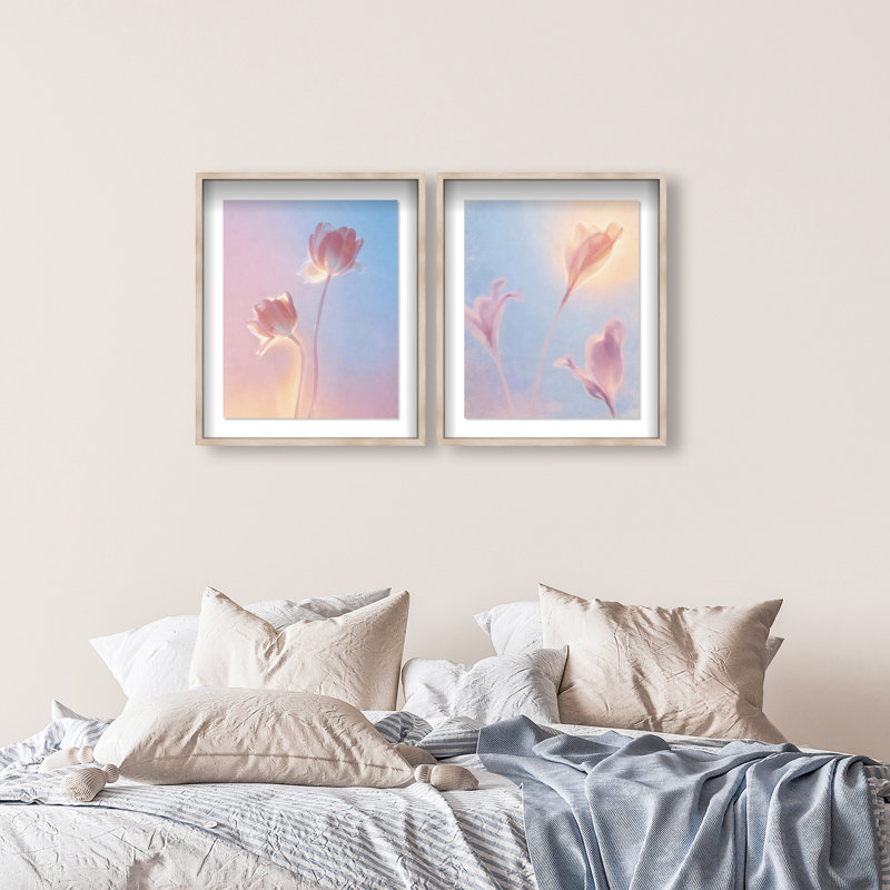 Iridescent Spring Set Shadowbox Floral & Botanical Print by Oliver Gal, Black Frame, 16 x 20, 25.5"H x 31.5"W